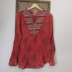 🏵️ The Nu Vintage Rust Boho Top